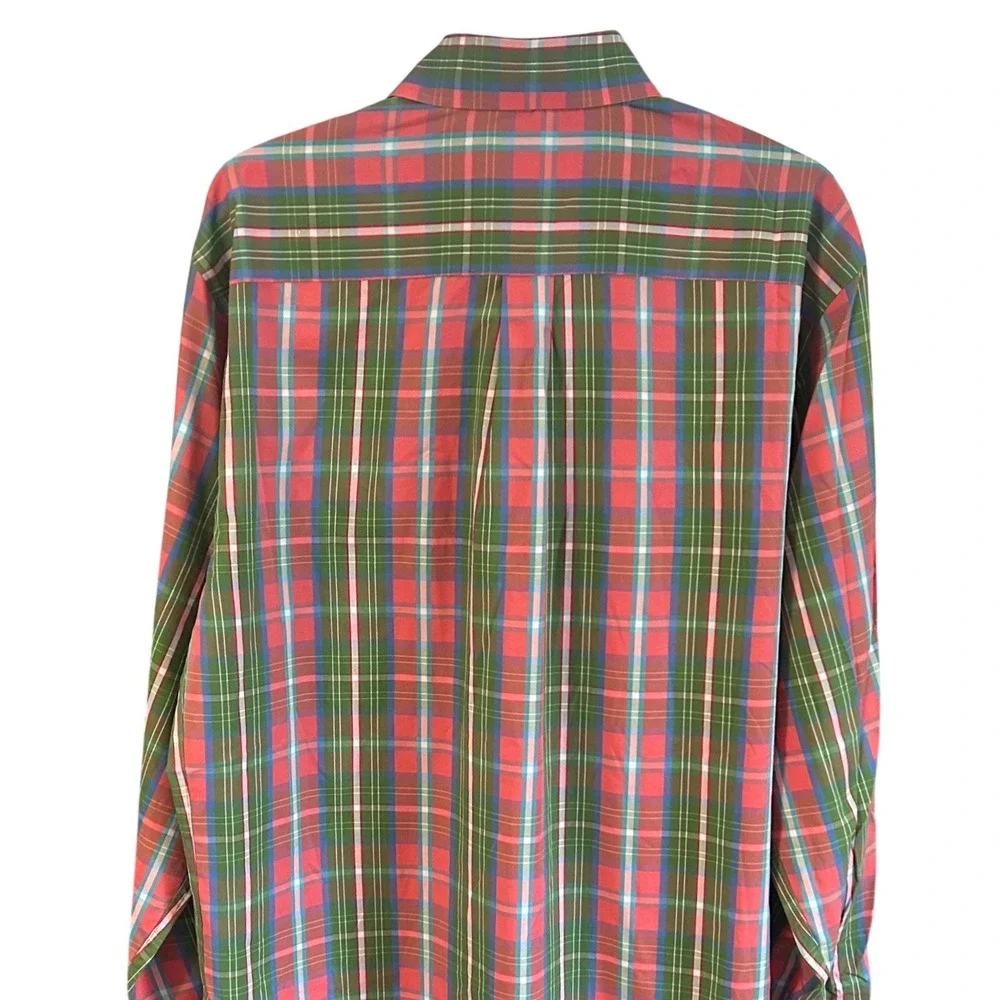 Peter Millar Men's Large 100% Cotton Plaid Button Down Shirt Weekender Sz.‎ L